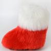 Saralis Girls Fur Snow Boots Fluffy Furry Boots For Women Children Winter Warm Boot Fuzzy Cute Rubber Flat Non-slip Kids Boots Outdoor Flat Shoes (White+Red, 1, numeric_1) view 2