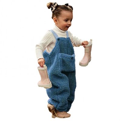 Digood Toddler Kids Baby Girl Boys Solid Winter Suspender Pants Overalls Warm Winter,Baby Fall Winter Cotton Leggings(Blue,12-18 Months)
