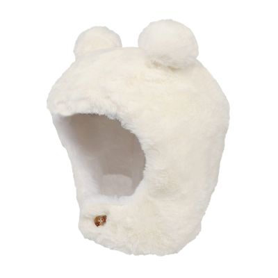 Baby Kids Warm Winter Hats Cute Thick Earflap Hood Hat Scarves Skull Caps Hooded Cowl Neck Warmer Beanie with Ears (Beige)