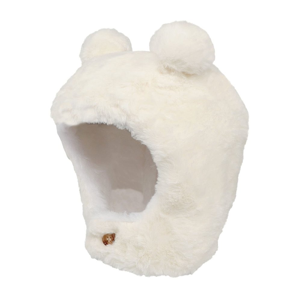 Baby Kids Warm Winter Hats Cute Thick Earflap Hood Hat Scarves Skull Caps Hooded Cowl Neck Warmer Beanie with Ears (Beige)