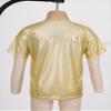 FEESHOW Kids Girls Shiny Metallic T-Shirt Long Sleeve Loose T-Shirt for Stage Performance Costume Jazz Hip Hop Dancewear Gold 1 6-7 Years view 4