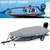 RTMX&kk Trailerable Waterproof Boat Cover, 210D Oxford Fabric Boat Cover Fits V-Hull,Fishing Boat,Tri-Hull, Bass Boats, Pro-Style Cover Multi-Size, Gray,11 to 13FT: 420x270cm view 2