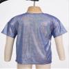 FEESHOW Kids Girls Shiny Metallic T-Shirt Long Sleeve Loose T-Shirt for Stage Performance Costume Jazz Hip Hop Dancewear Blue 4-5 Years view 4