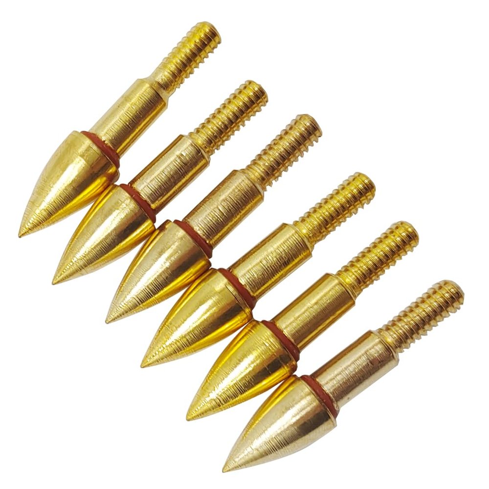 12PCS Arrow Points Tips 75 90 100 125 150 200 250 300 350 Grain Broadheads Arrow Head Insert Hunting Archery Accessories Bows (75GR Gold)