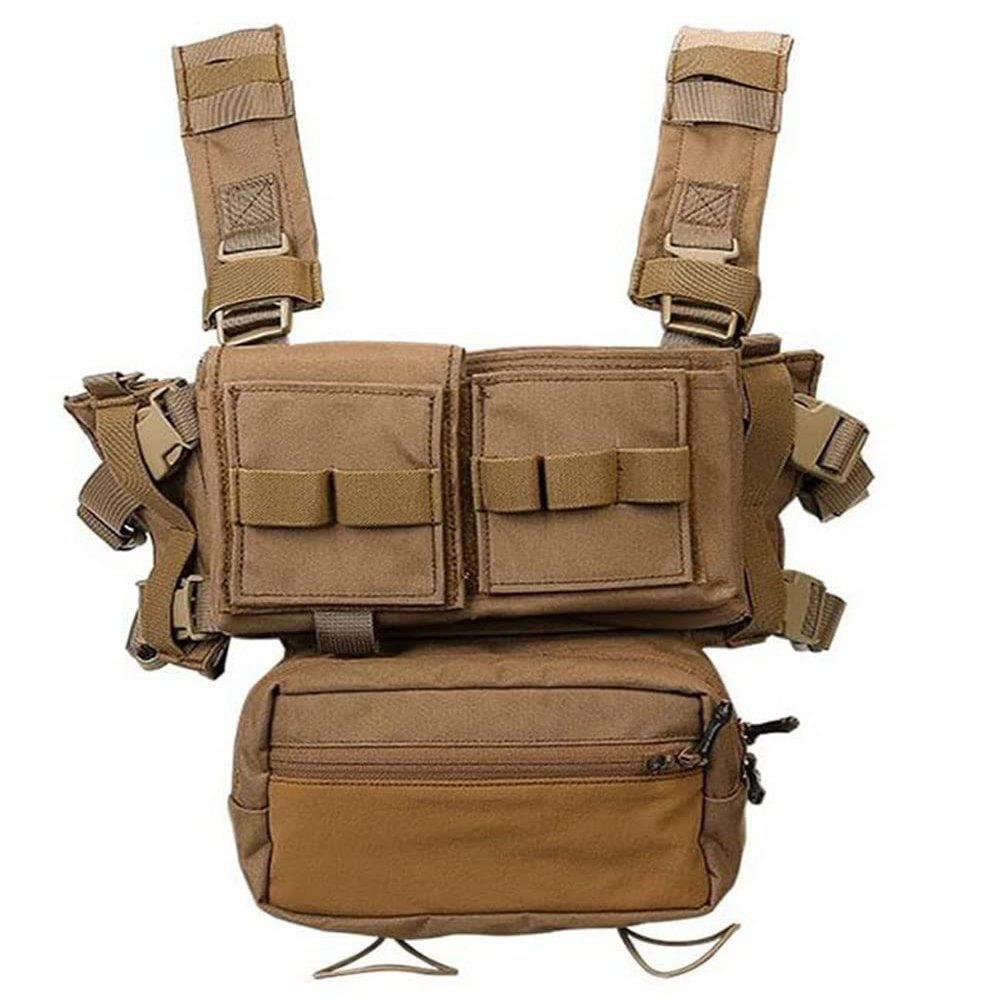 EMERSONGEAR Tactical MK3 Chest Rig Vest Adjustable Airsoft Molle Modular Micro Fight Plate Carrier Vest for Hunting Hikng