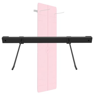 LXLA Hanging Yoga Mats Rack Wall Mounted Adjustable Pilates Mat Holder, Holds 10 Exercis Mats, Steel Foam Rollers Shelf, Hardware Included (Color : Balck, Size : 80cm/31in)