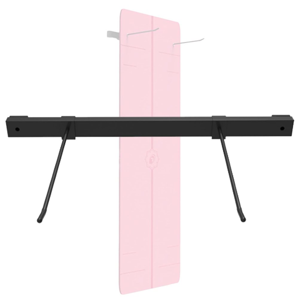 LXLA Hanging Yoga Mats Rack Wall Mounted Adjustable Pilates Mat Holder, Holds 10 Exercis Mats, Steel Foam Rollers Shelf, Hardware Included (Color : Balck, Size : 80cm/31in)