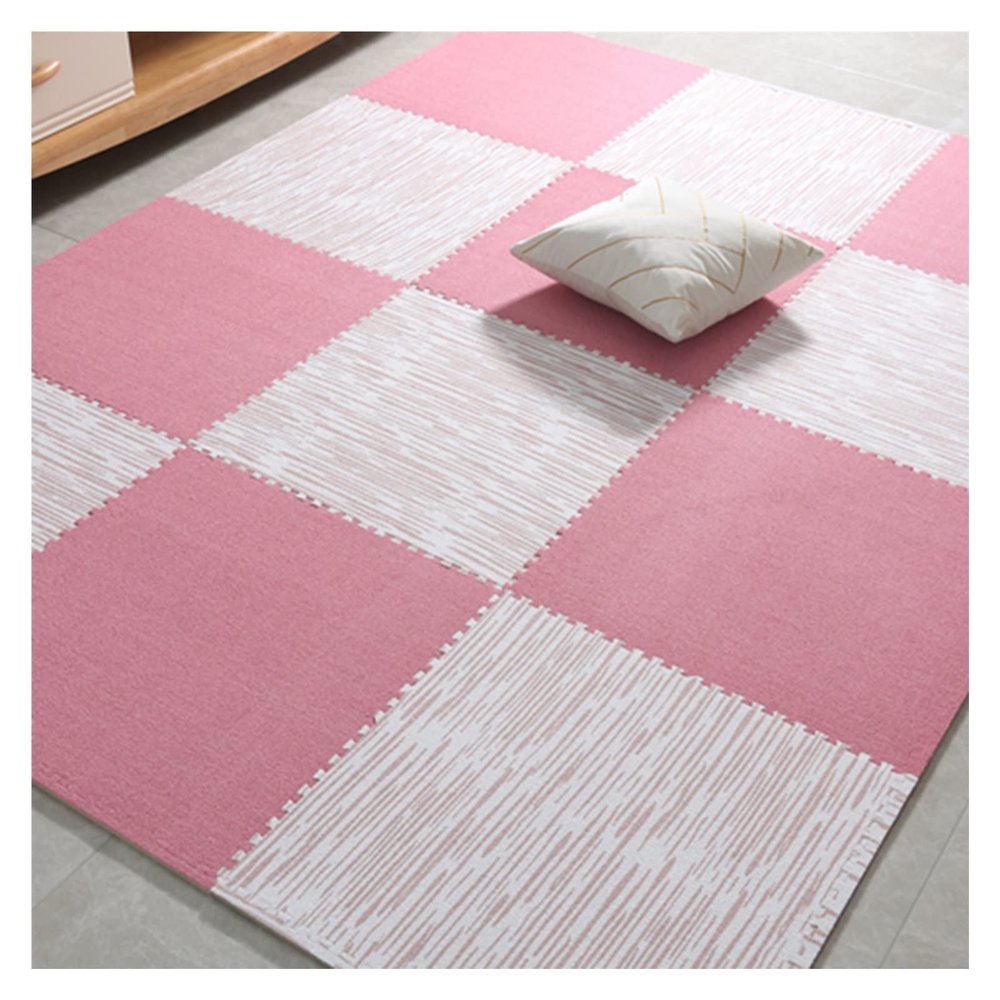 AYLYHD Interlocking Foam Carpet Tiles, Thick 1cm Suede Puzzle Area Rug Playmat for Room Floor Durable Carpet Squares Anti Fatigue Support for Home Office or Classroom Use