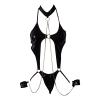 NaRHbrg Sexy Women's Plus Size Lingerie PVC Leather Halter Neck One Piece Teddy Bodysuit Leotard Catsuit Clubwear view 3