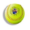 Buffalo Bottle Craft Personalized Softball - Best Dad Ever Printed Gift Custom Yellow Practice Softball - Official Size-Thanks Dad Design Real Leather Softball view 1