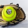 Buffalo Bottle Craft Personalized Softball - Best Dad Ever Printed Gift Custom Yellow Practice Softball - Official Size-Thanks Dad Design Real Leather Softball view 2