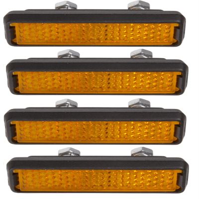 cyclingcolors 4X Bike Pedal reflectors Orange Adjustable to Screw Cycle Bicycle MTB Kid Reflector high Visibility