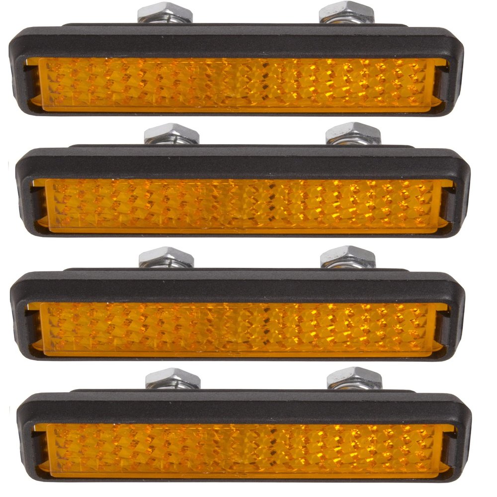 cyclingcolors 4X Bike Pedal reflectors Orange Adjustable to Screw Cycle Bicycle MTB Kid Reflector high Visibility