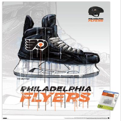 NHL Philadelphia Flyers - Drip Skate 21 Wall Poster with Pushpins