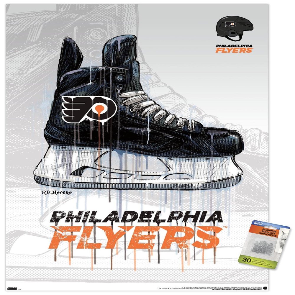 NHL Philadelphia Flyers - Drip Skate 21 Wall Poster with Pushpins
