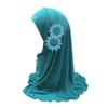 ALEDLE-LIFE Kids Girls Crystal Flower Muslim Khimar Hijab Headscarf Elastic Beanie Arab Scarf Shawls Islamic Turban Cap view 1