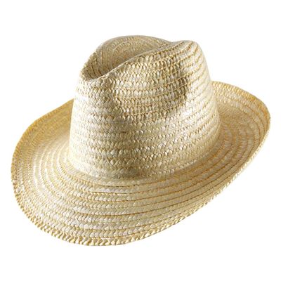 Classic Italy Nude Fedora Straw Fedora Hat Wide Brim Size 51 Cm White