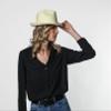 Classic Italy Nude Fedora Straw Fedora Hat Wide Brim Size 51 Cm White view 3