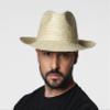 Classic Italy Nude Fedora Straw Fedora Hat Wide Brim Size 51 Cm White view 4