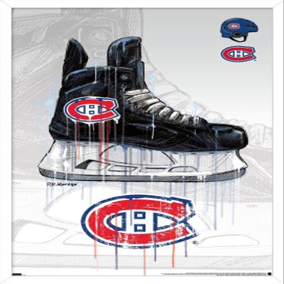 Trends International NHL Montreal Canadiens - Drip Skate 21 Wall Poster, 22.375" x 34", White Framed Version
