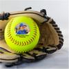 Buffalo Bottle Craft Personalized Softball - Best Dad Ever Printed Gift Custom Yellow Practice Softball - Official Size-Thanks Dad Design Real Leather Softball view 2