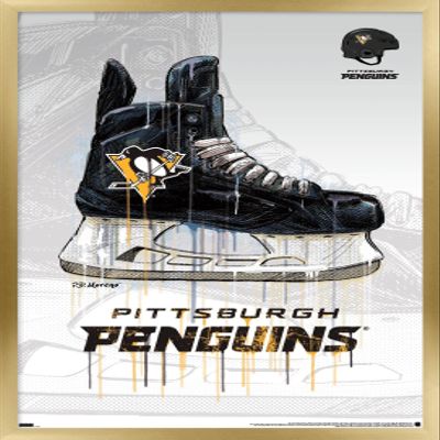 Trends International NHL Pittsburgh Penguins - Drip Skate 21 Wall Poster, 22.375" x 34", Gold Framed Version