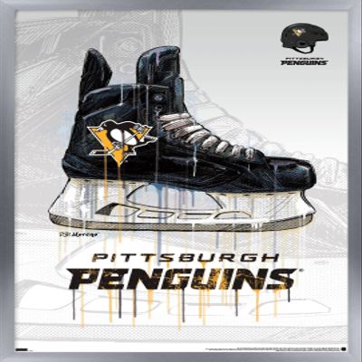 Trends International NHL Pittsburgh Penguins - Drip Skate 21 Wall Poster, 22.375" x 34", Silver Framed Version