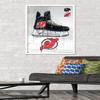 Trends International NHL New Jersey Devils - Drip Skate 21 Wall Poster, 22.375" x 34", White Framed Version view 2