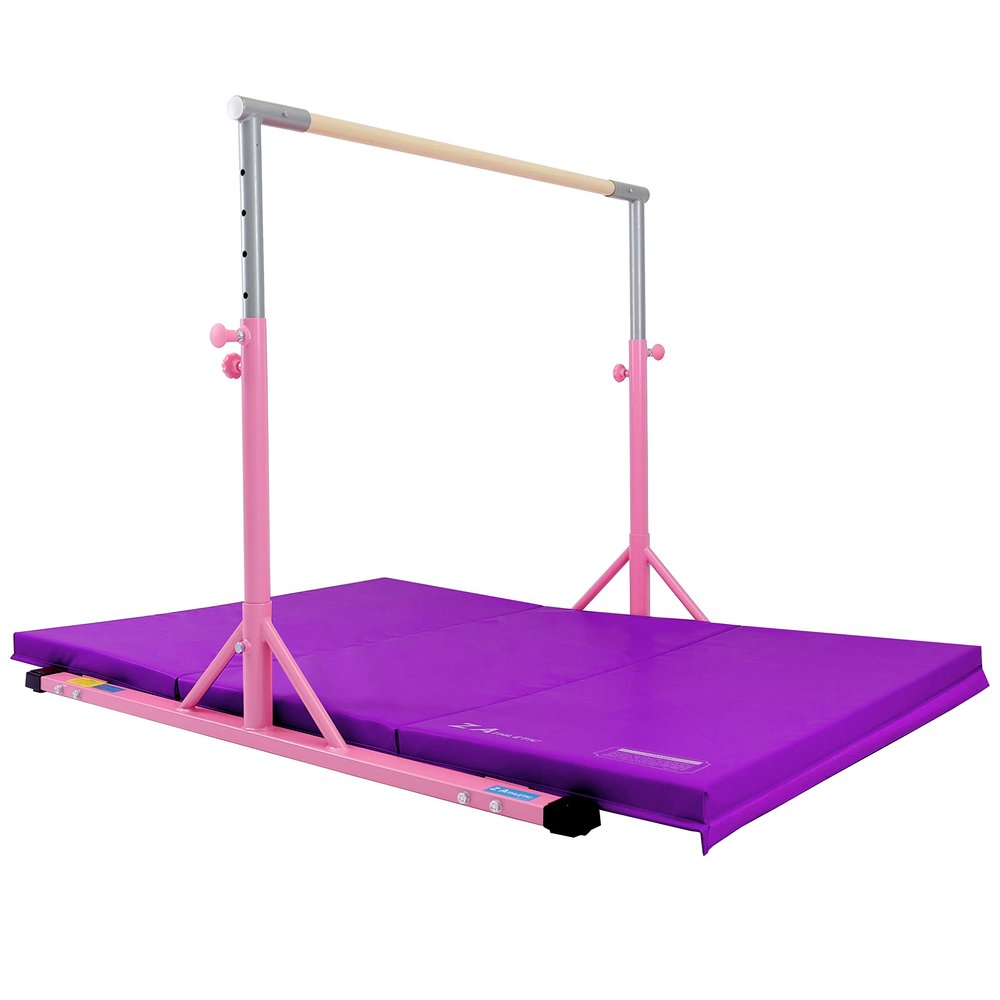 Z Athletic Kip Bar and Folding Gymnastics Mat, 4 Ft x 6 Ft x 2 in
