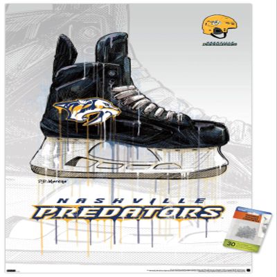 NHL Nashville Predators - Drip Skate 21 Wall Poster with Pushpins