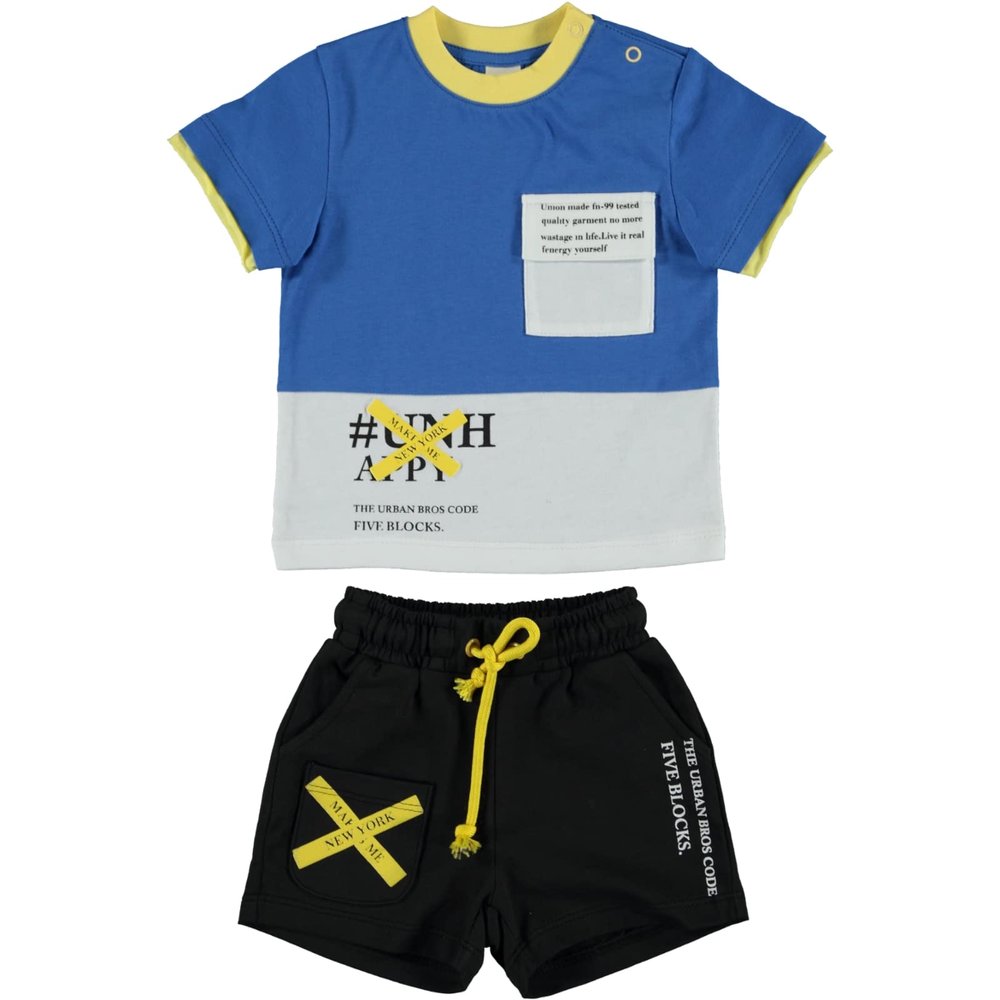 Baby Boy 2-Piece Clothing Set, 100% Cotton Tee and Shorts Set for Baby Boy and Toddler, Toddler Outfits and Gifts (Blue, 6-9 Months)