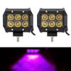 AUXMOTEC Purple Pink Led Neon Decoration Work Lights Bar 18W 4" Spot Light Bar Pod for Off-road Pick-up Van Boat Tractor Deck Trailer Navigation Waterproof Signal lights 12V 24V view 1
