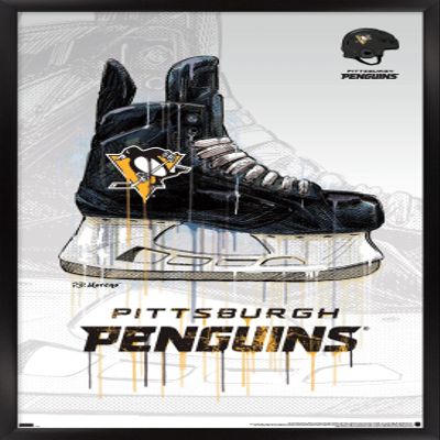 Trends International NHL Pittsburgh Penguins - Drip Skate 21 Wall Poster, 22.375" x 34", Black Framed Version