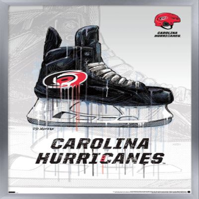 Trends International NHL Carolina Hurricanes - Drip Skate 21 Wall Poster, 22.375" x 34", Silver Framed Version