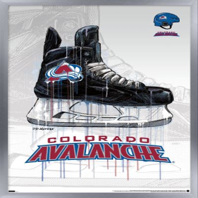 Trends International NHL Colorado Avalanche - Drip Skate 21 Wall Poster, 22.375" x 34", Silver Framed Version