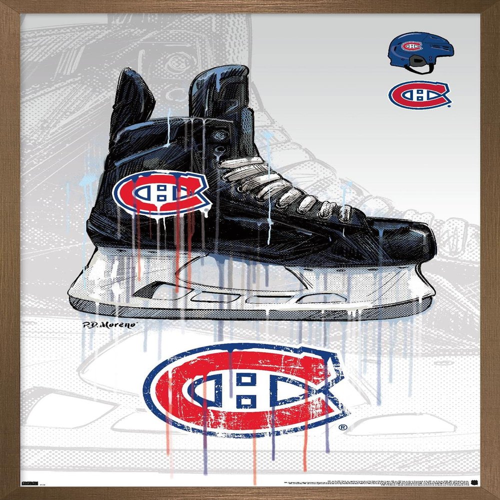Trends International NHL Montreal Canadiens - Drip Skate 21 Wall Poster, 22.375" x 34", Bronze Framed Version