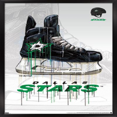 Trends International NHL Dallas Stars - Drip Skate 21 Wall Poster, 22.375" x 34", Black Framed Version