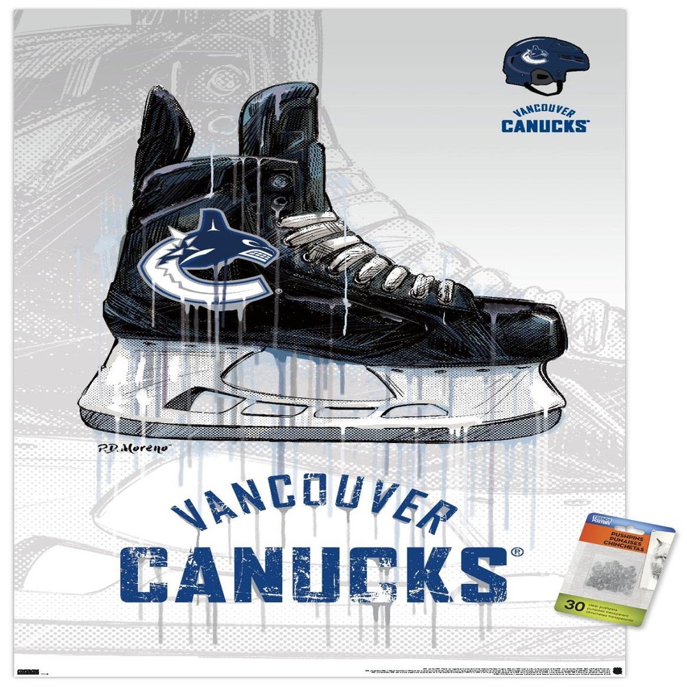 NHL Vancouver Canucks - Drip Skate 21 Wall Poster with Push Pins