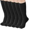 FUN TOES Men Crew Toe Socks Athletic Running Socks - Arch Support - Proper Toe Alignment - Breathable Mesh Top - Soft and Stretchy Value 6 Pairs Pack size 6-12 (Black) view 1