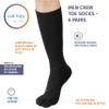 FUN TOES Men Crew Toe Socks Athletic Running Socks - Arch Support - Proper Toe Alignment - Breathable Mesh Top - Soft and Stretchy Value 6 Pairs Pack size 6-12 (Black) view 3