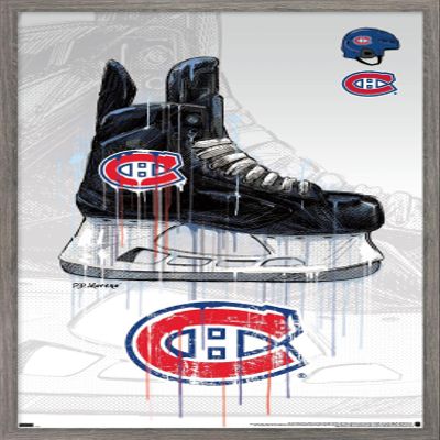 Trends International NHL Montreal Canadiens - Drip Skate 21 Wall Poster, 22.375" x 34", Barnwood Framed Version