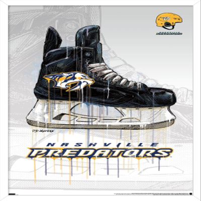 Trends International NHL Nashville Predators - Drip Skate 21 Wall Poster, 22.375" x 34", White Framed Version