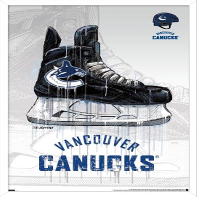 Trends International NHL Vancouver Canucks - Drip Skate 21 Wall Poster, 22.375" x 34", White Framed Version