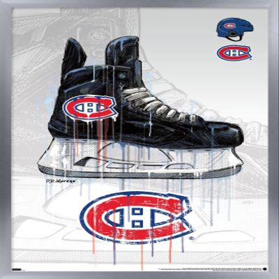 Trends International NHL Montreal Canadiens - Drip Skate 21 Wall Poster, 22.375" x 34", Silver Framed Version