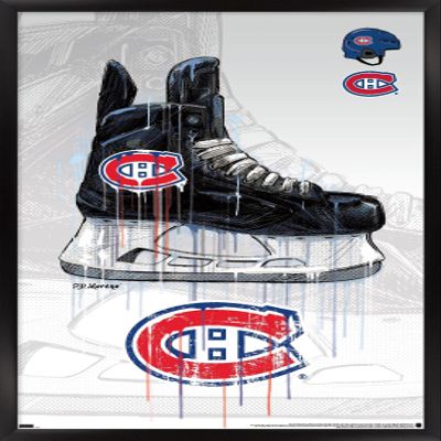 Trends International NHL Montreal Canadiens - Drip Skate 21 Wall Poster, 22.375" x 34", Black Framed Version