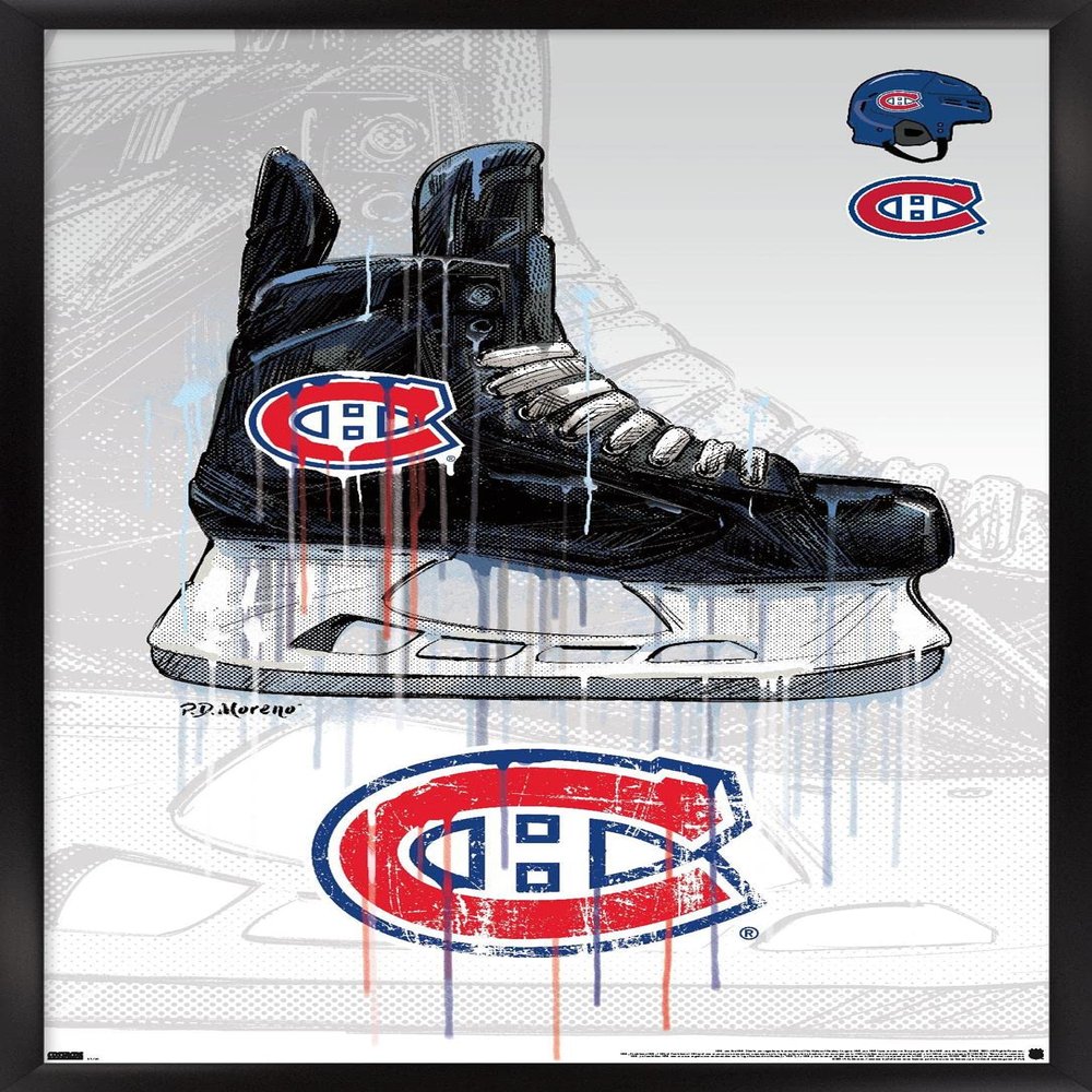 Trends International NHL Montreal Canadiens - Drip Skate 21 Wall Poster, 22.375" x 34", Black Framed Version