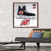 Trends International NHL New Jersey Devils - Drip Skate 21 Wall Poster, 22.375" x 34", Mahogany Framed Version view 2