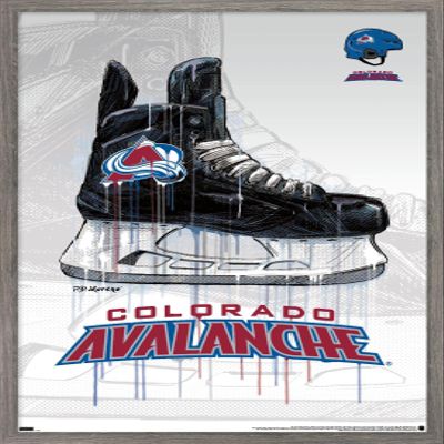 Trends International NHL Colorado Avalanche - Drip Skate 21 Wall Poster, 22.375" x 34", Barnwood Framed Version