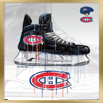 Trends International NHL Montreal Canadiens - Drip Skate 21 Wall Poster, 22.375" x 34", Gold Framed Version