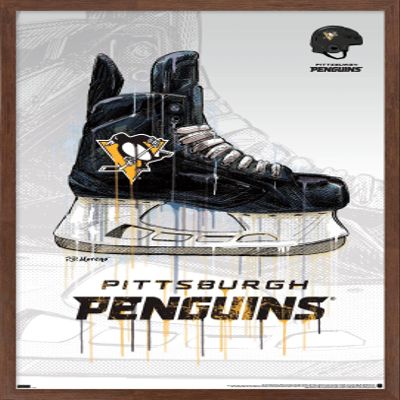 Trends International NHL Pittsburgh Penguins - Drip Skate 21 Wall Poster, 22.375" x 34", Mahogany Framed Version